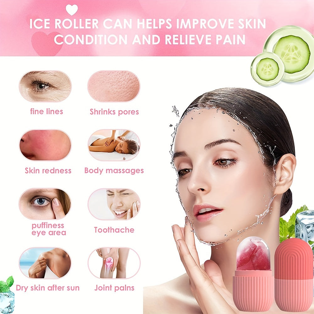 Ice Face Roller & Face Wash Headband And Wristband Set