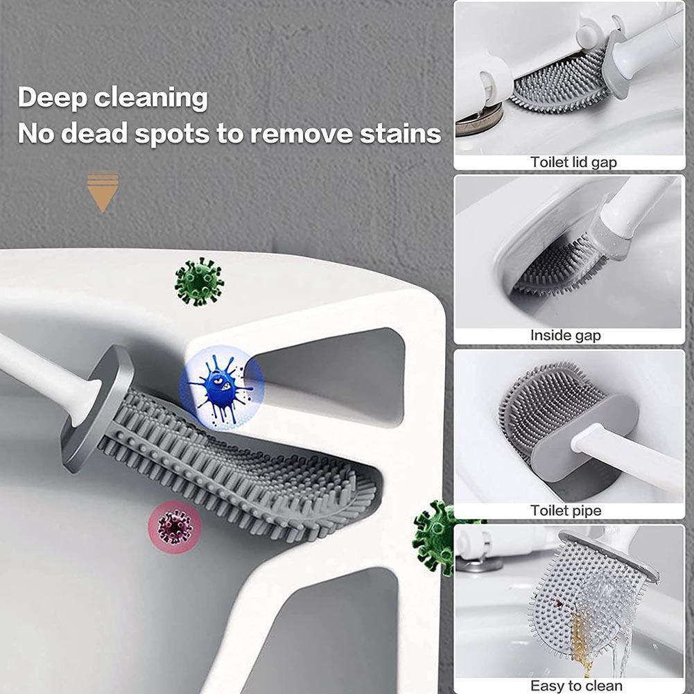 Detachable Soft Rubber Toilet Brush With No Dead Angle Cleaning