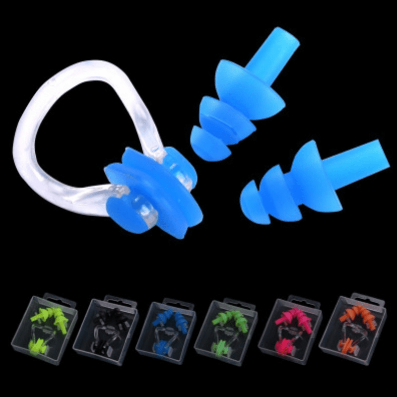 Unisex Silicone Nose Clip and Earplugs Set for Swimming and Surfing