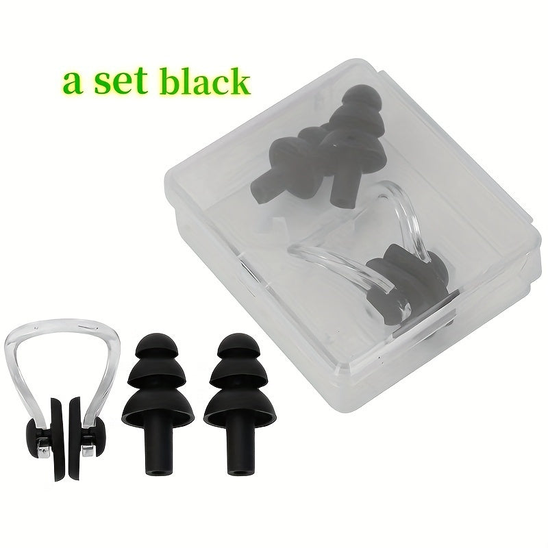 Unisex Silicone Nose Clip and Earplugs Set for Swimming and Surfing