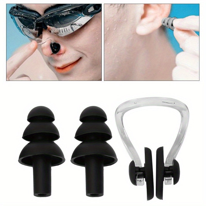 Unisex Silicone Nose Clip and Earplugs Set for Swimming and Surfing