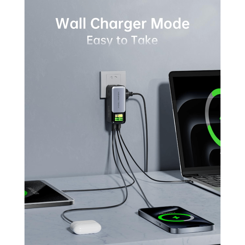 HEYMIX 100W USB-C Travel Wall Charger with EU/UK/US/AU Adapters