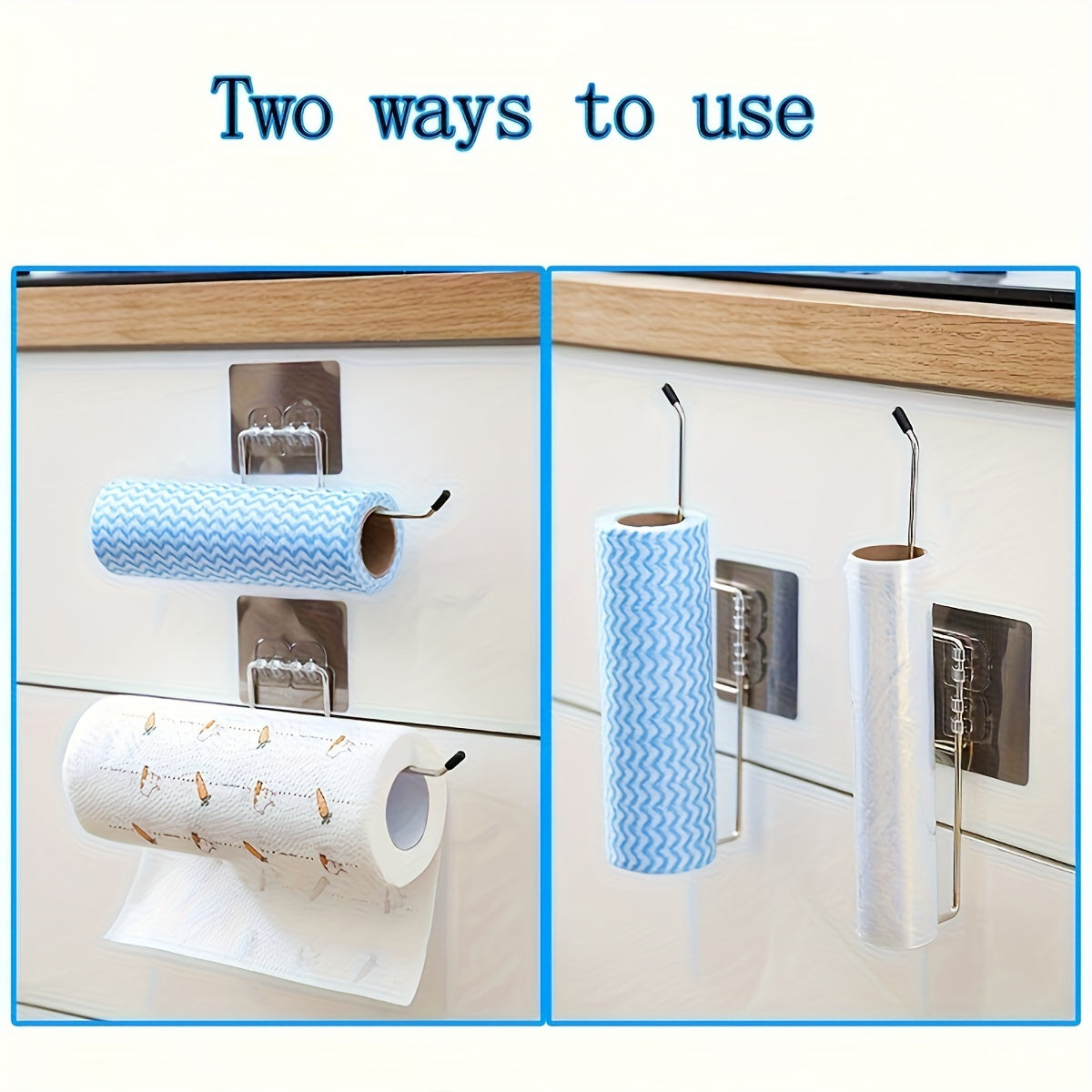 Self-Adhesive Paper Towel Holder - Wall Mount Stainless Steel Roll Organizer