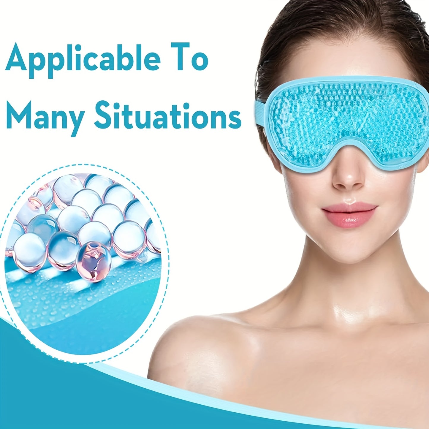 Cooling Eye Mask - Reusable Gel Eye Mask for Puffy Eyes and Migraines