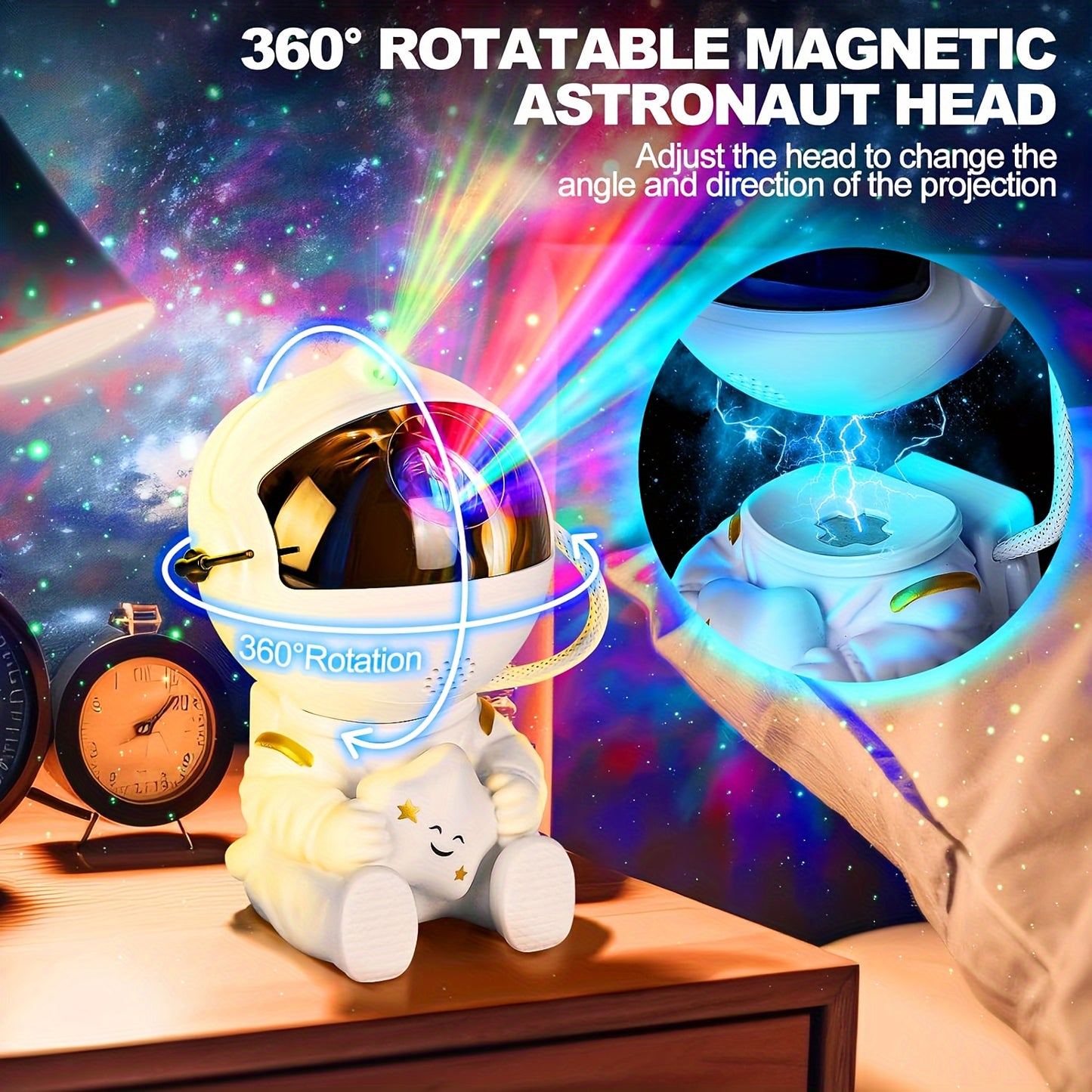 LED Nebula Night Light with Remote Control + Star Projector