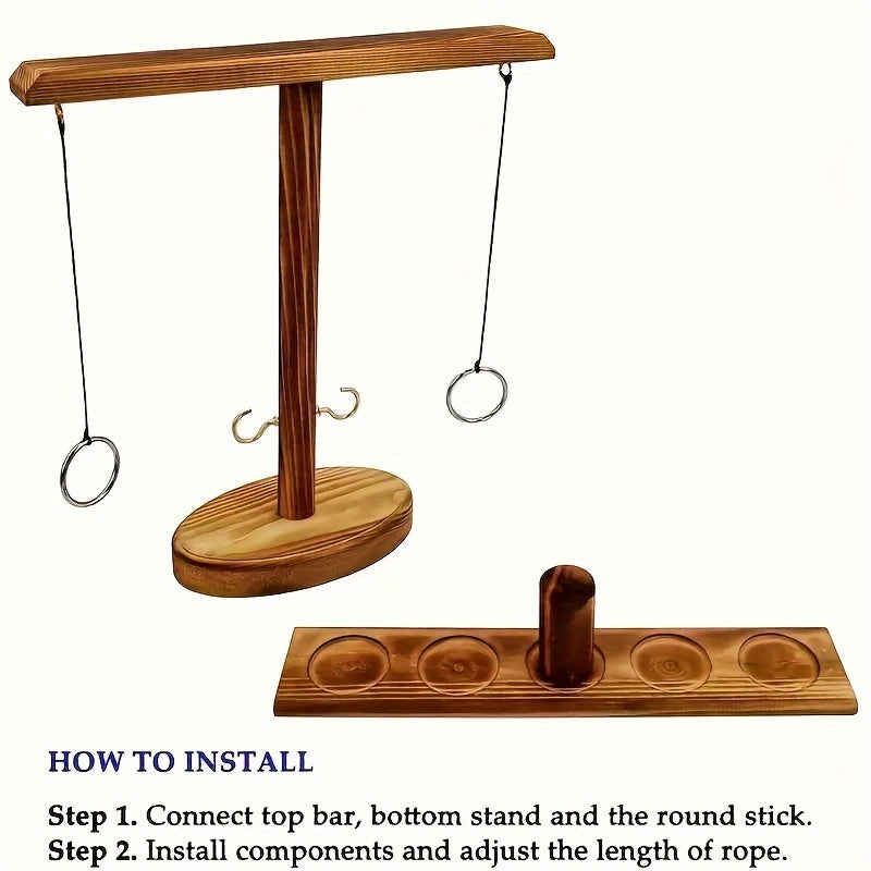 Creative Wooden Hook And Ring Drinking Game