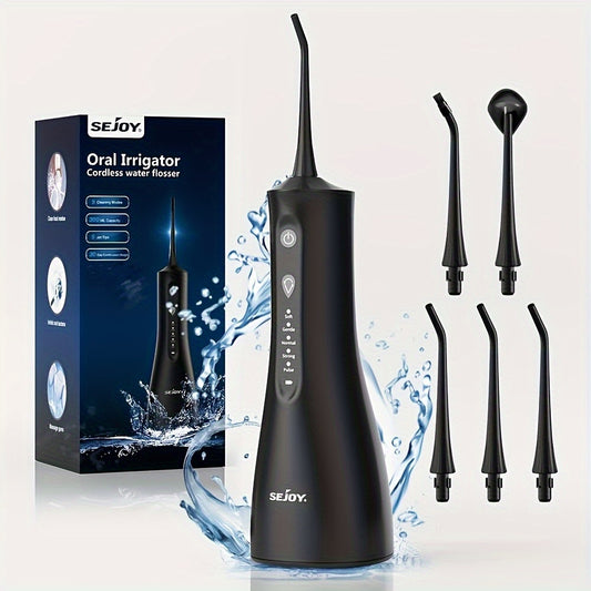 Sejoy Cordless Water Flosser with 5 Nozzles