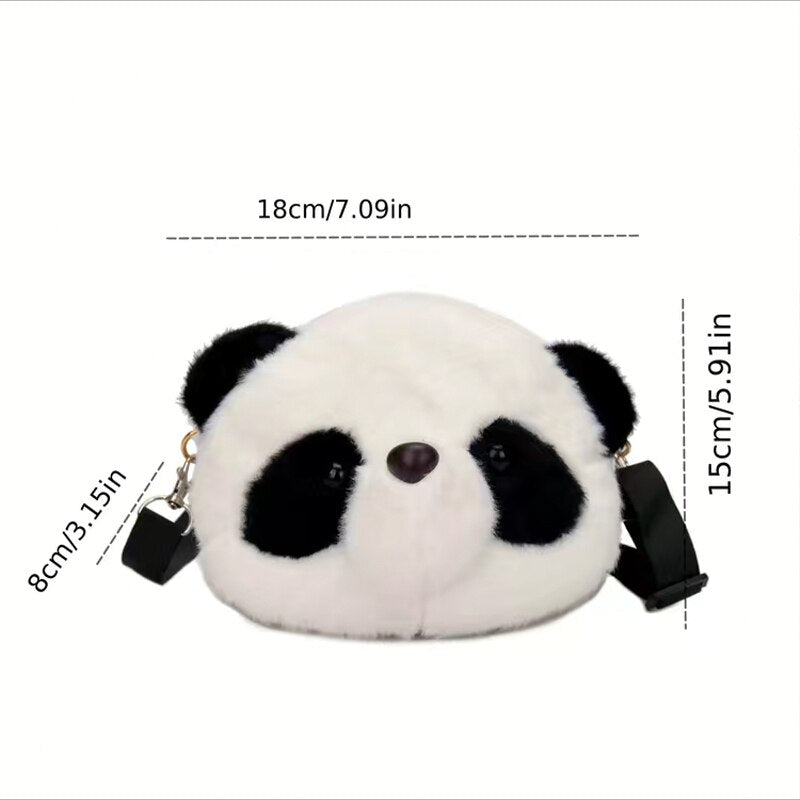 Cute Plush Panda Backpacks One Shoulder Diagonal Wallet_8