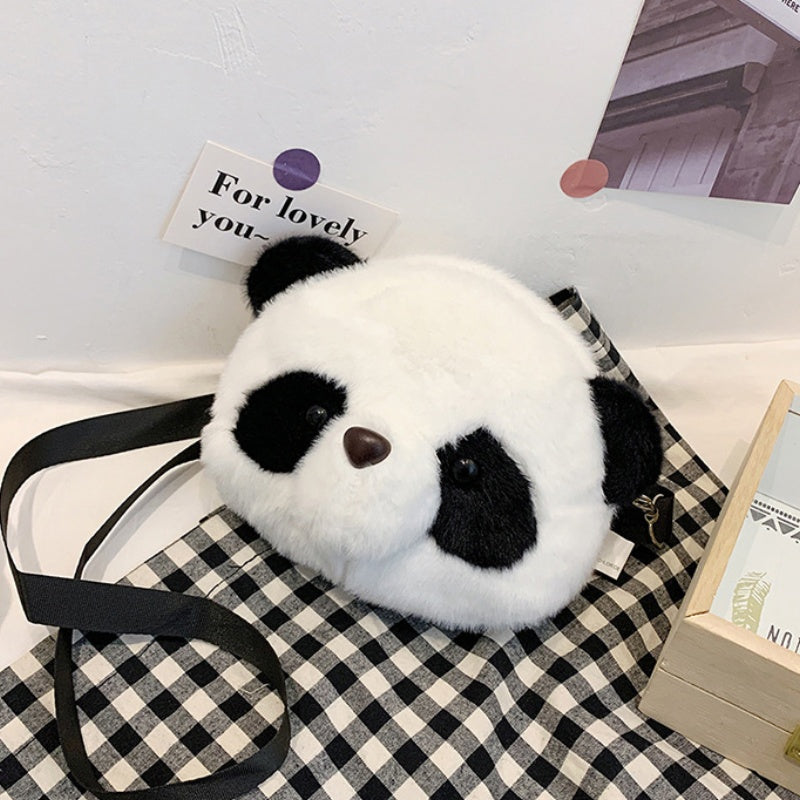 Cute Plush Panda Backpacks One Shoulder Diagonal Wallet_6