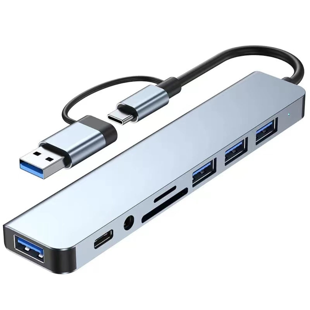 8 In 2 USB HUB With Splitter Card Reader, USB C Port, USB Splitter Card Reader, Docking Station_0