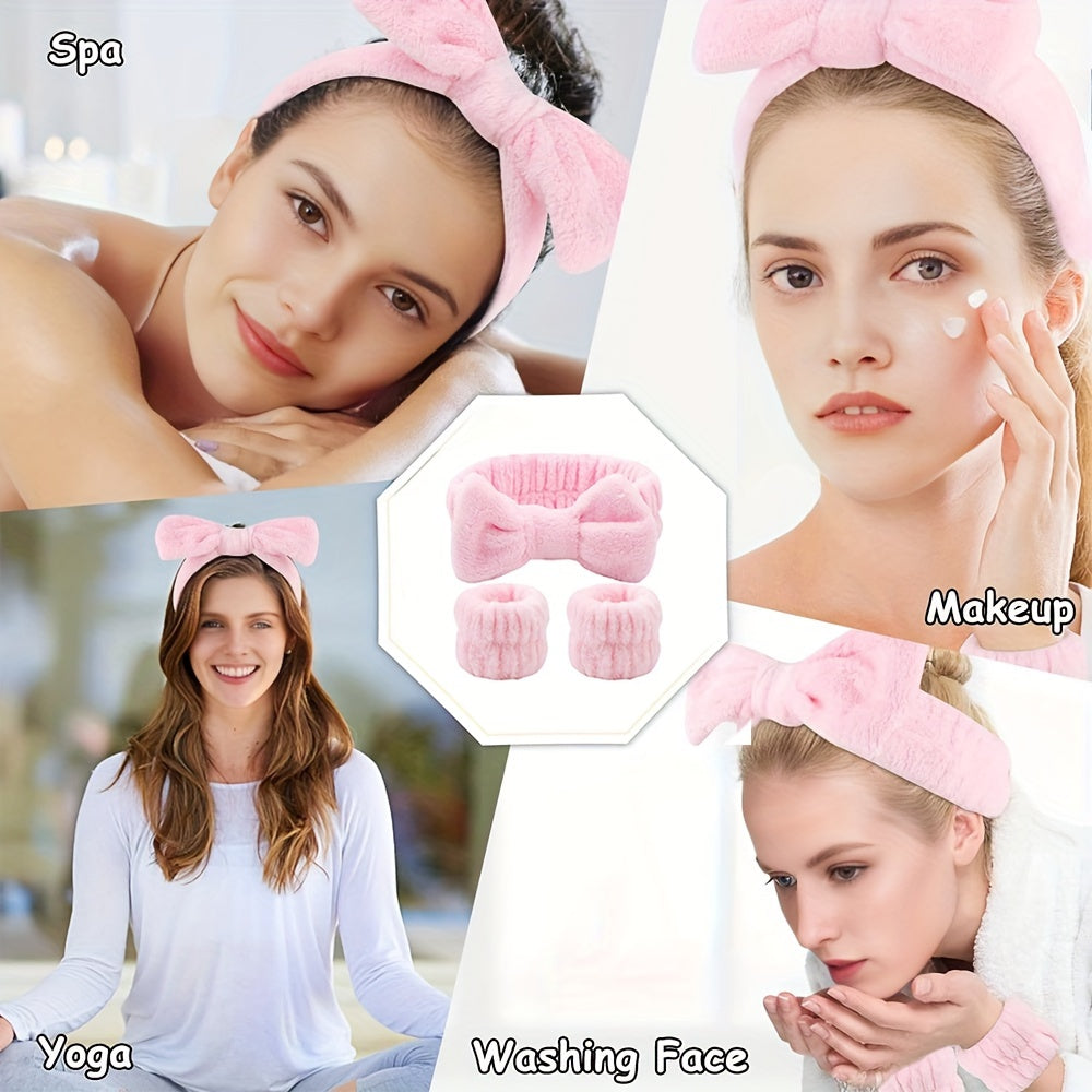 Ice Face Roller & Face Wash Headband And Wristband Set