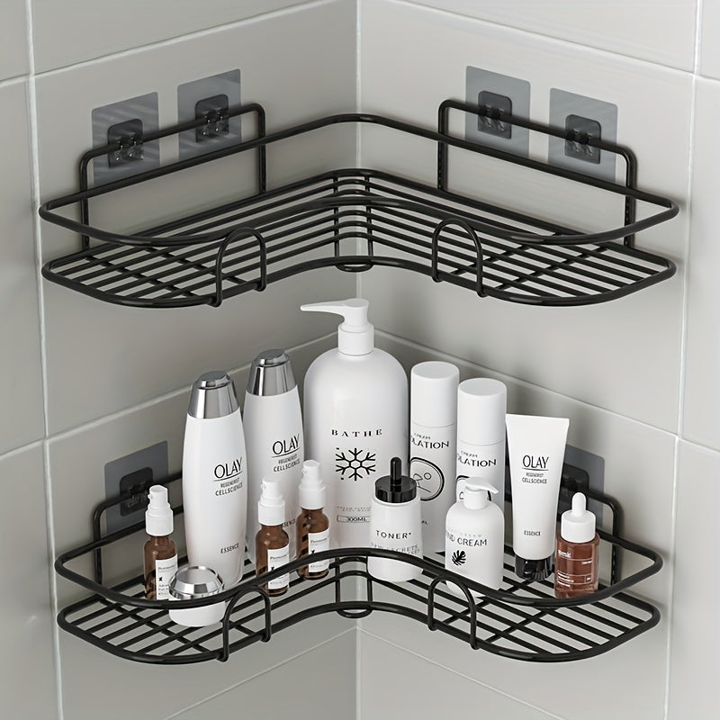 Punch-Free Corner Shelf - Wall-Mounted Bathroom Storage Rack