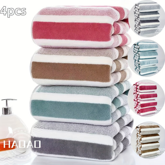 4pcs Striped Bath Towel Set