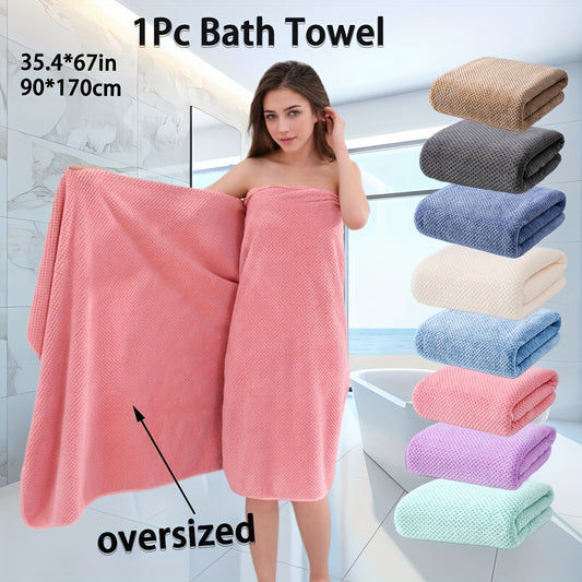 Contemporary Oversized Bath Towel - Space-Themed Pineapple Pattern