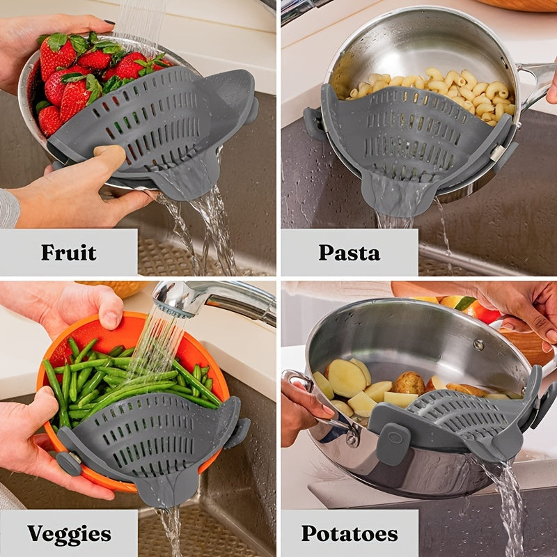 Adjustable Silicone Pot Strainer and Pasta Strainer