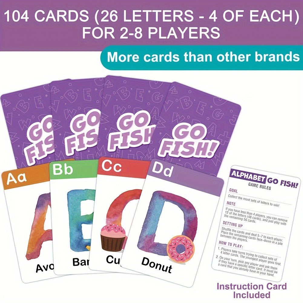 BenBen Alphabet Go Fish Card Game for Kids