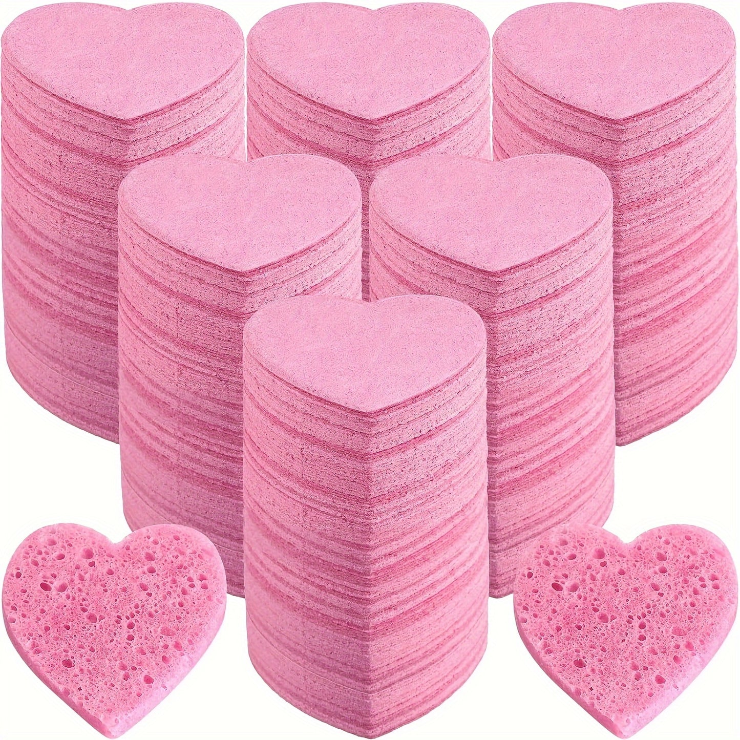 120pcs Compressed Heart Shaped Facial Sponges