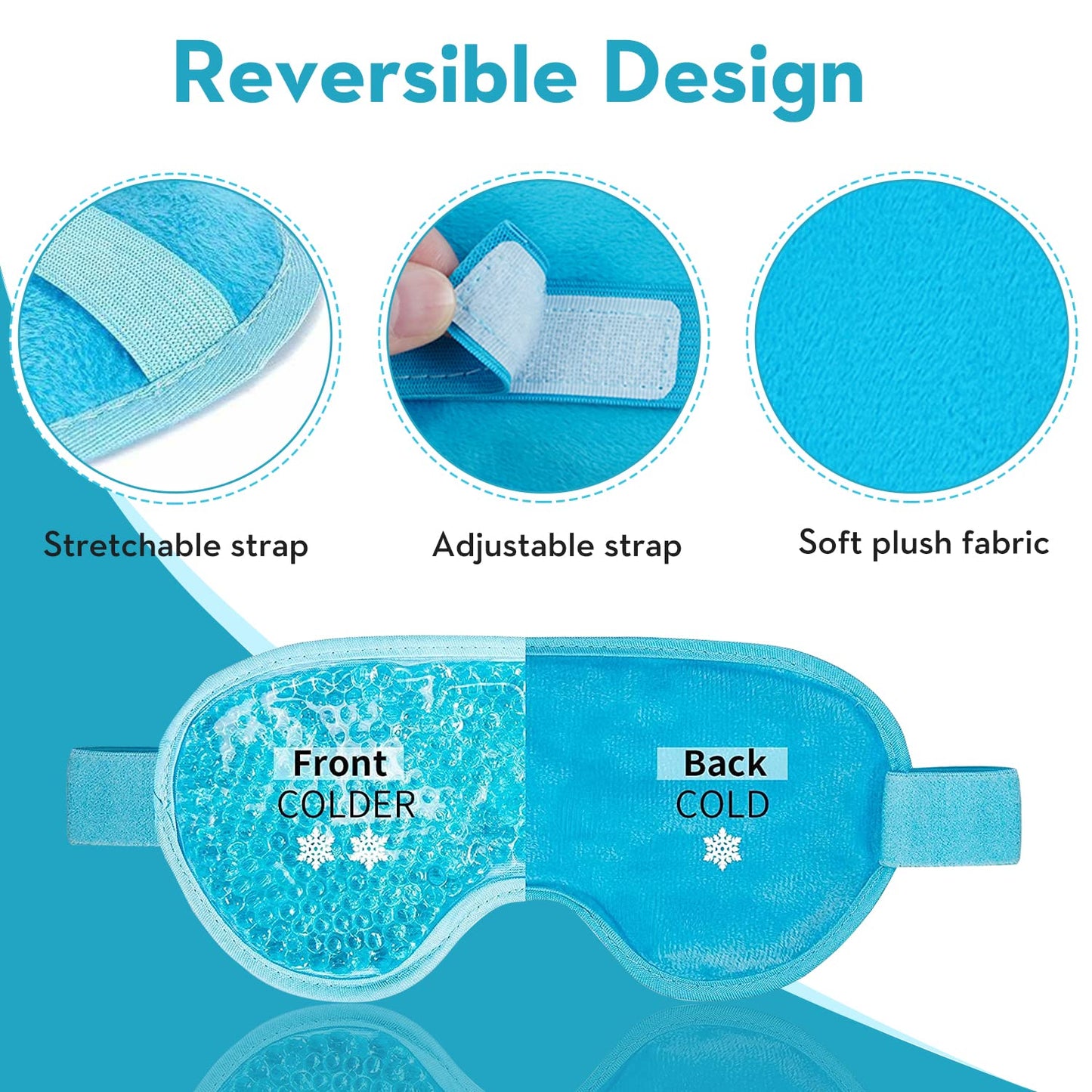 Cooling Eye Mask - Reusable Gel Eye Mask for Puffy Eyes and Migraines