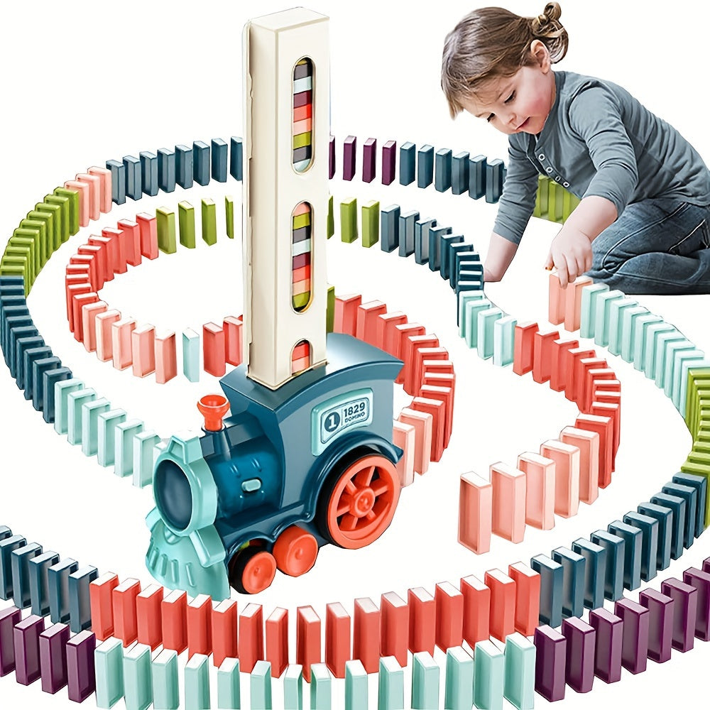 Fun and Educational Domino Rally Electric Train Set for Kids