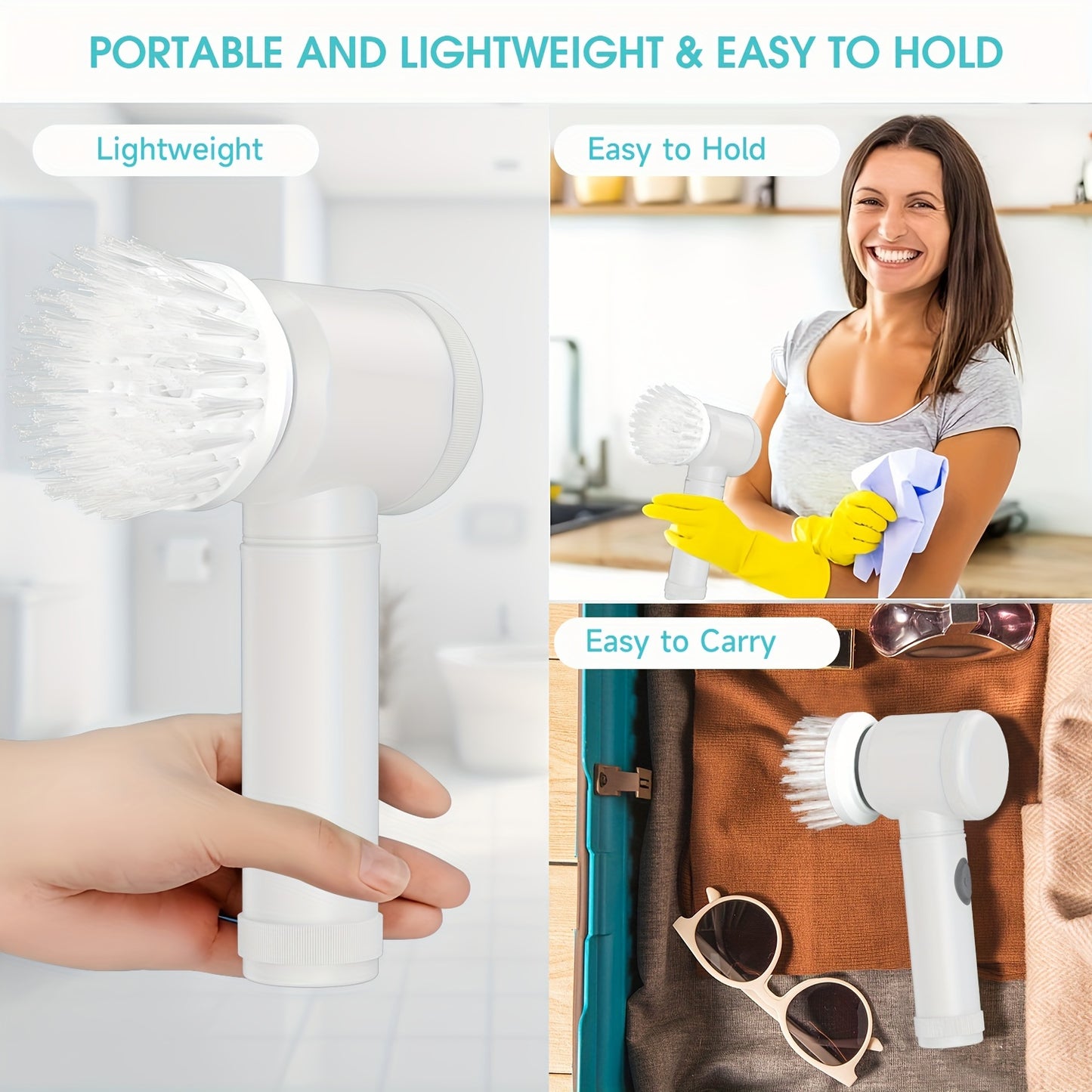 PANCERKA Wireless Handheld Electric Cleaning Brush Set