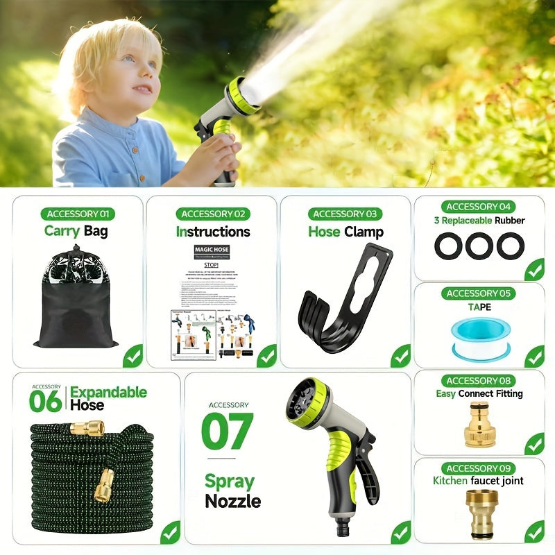 Expandable & Retractable Garden Hose Set