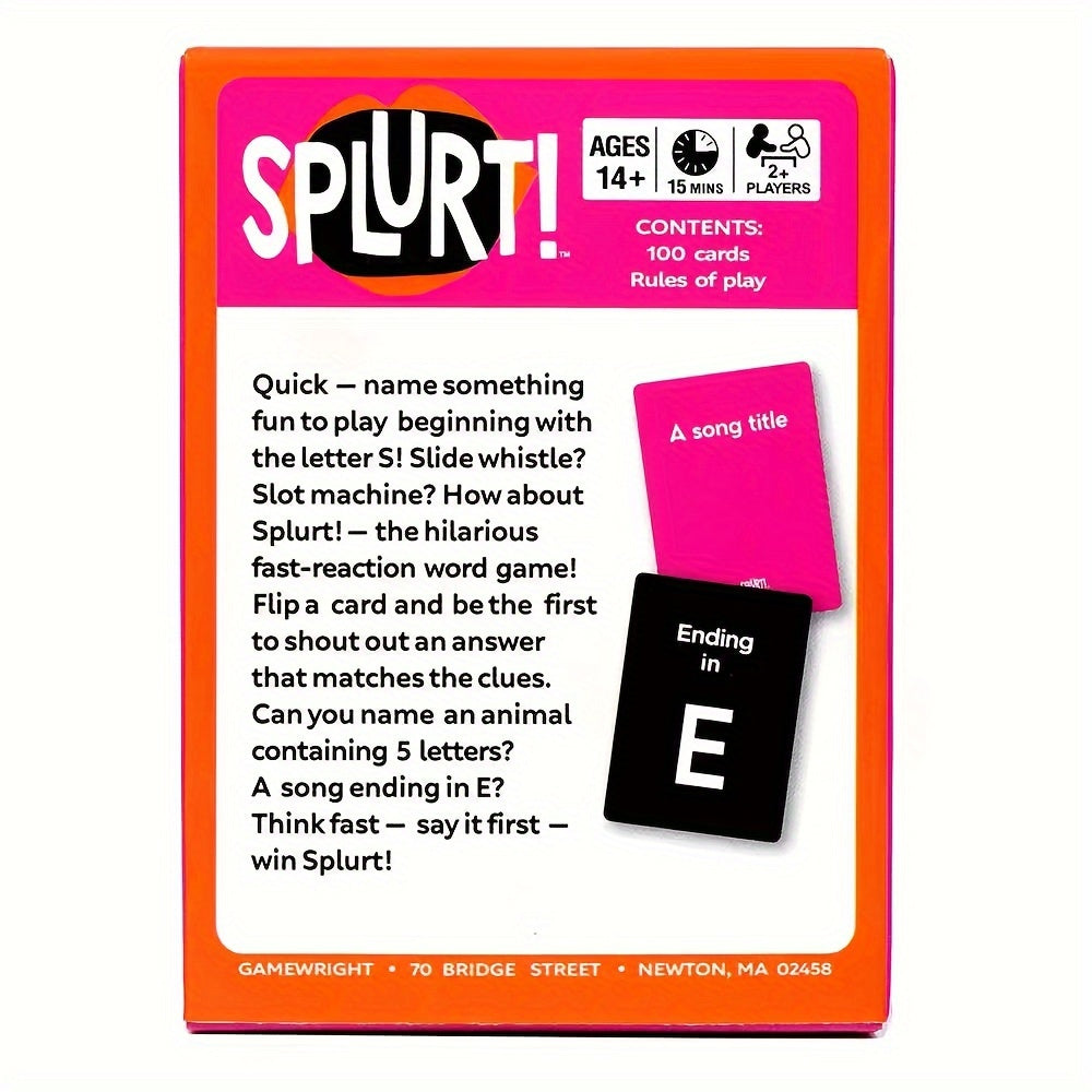 THINK Fast, Say It First! Splurt - Quick-Thinking Card Game