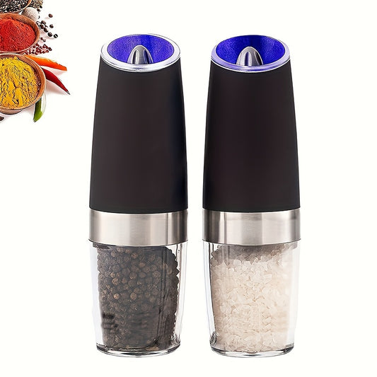 Gravity Electric Pepper And Salt Grinder Set - Adjustable Coarseness