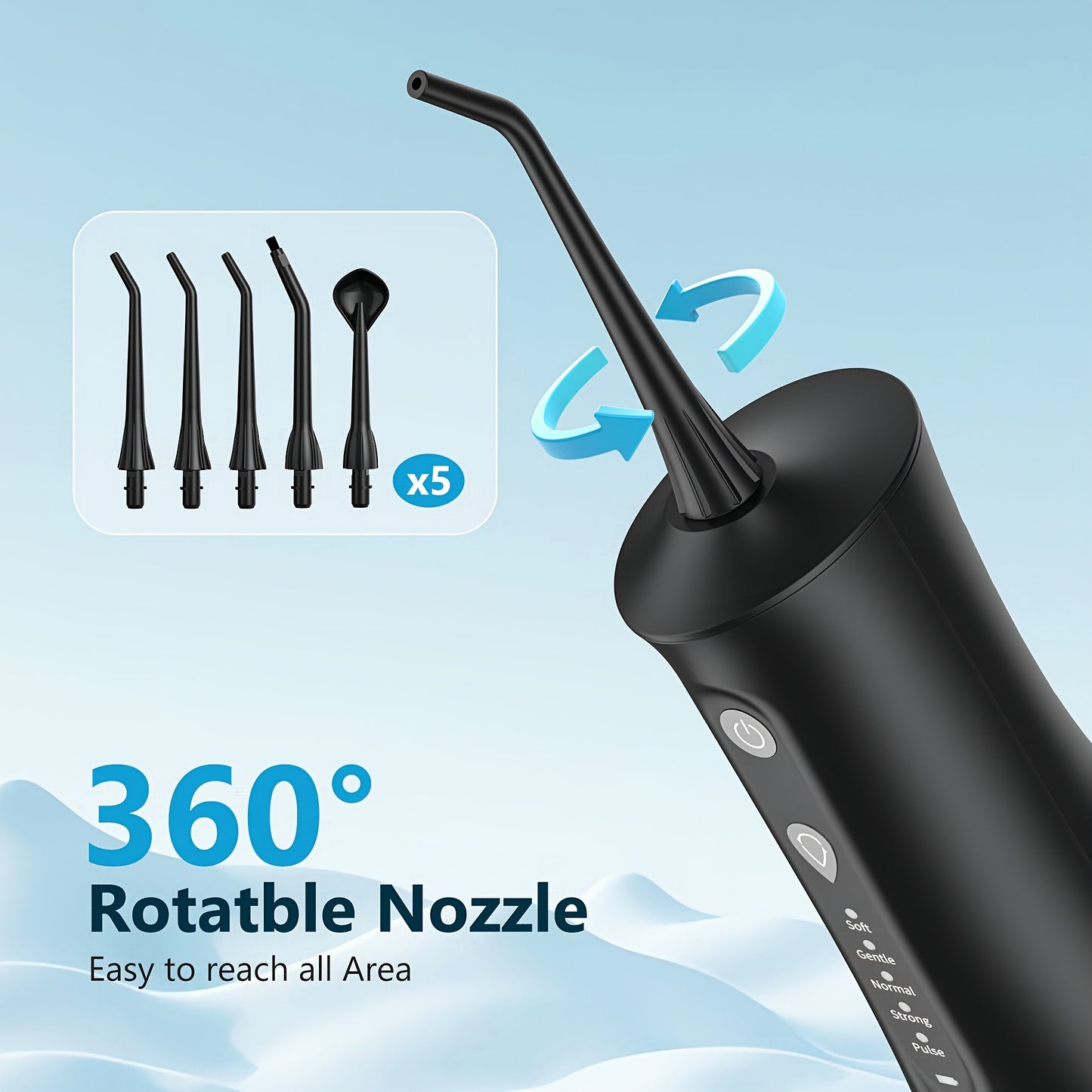 Sejoy Cordless Water Flosser with 5 Nozzles