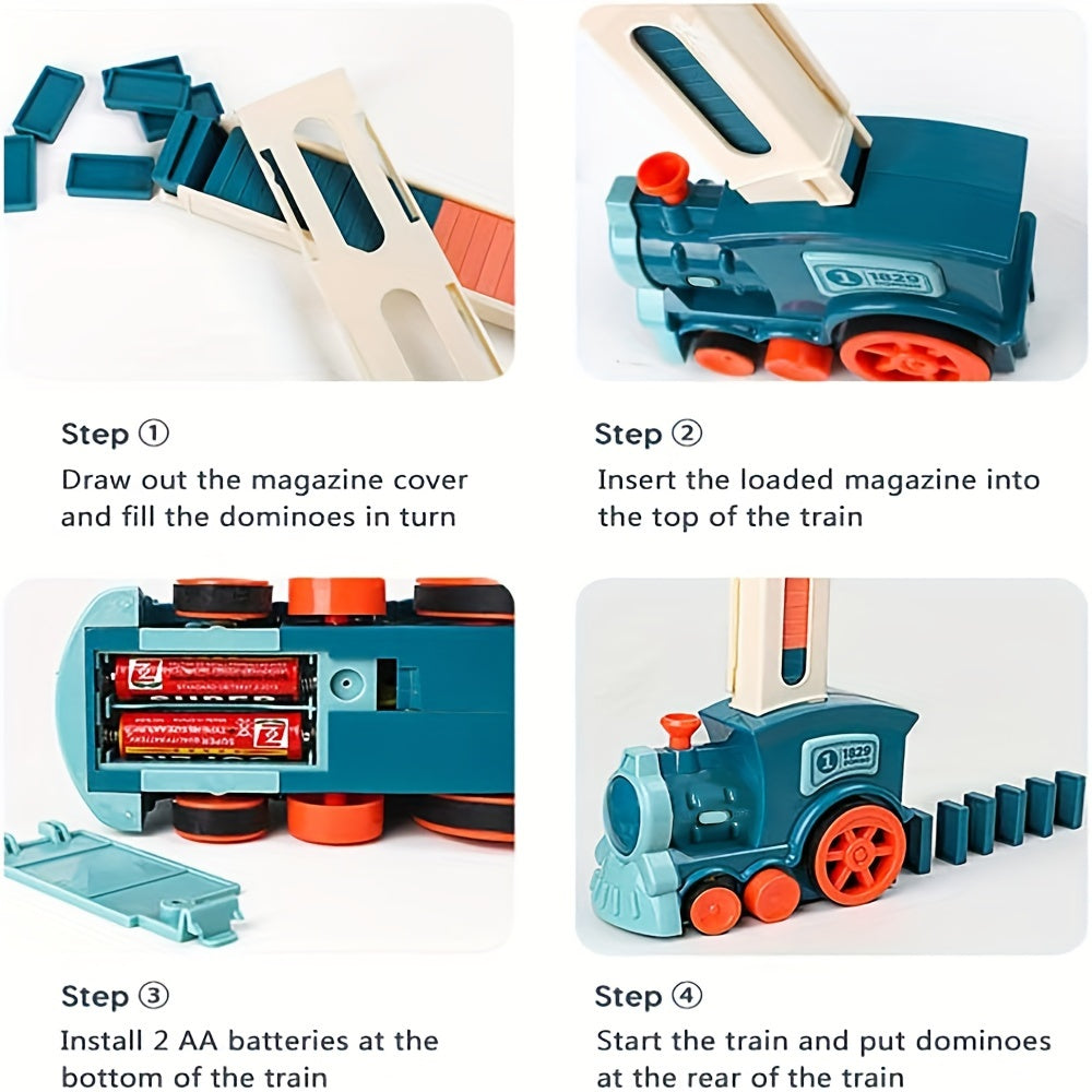 Fun and Educational Domino Rally Electric Train Set for Kids