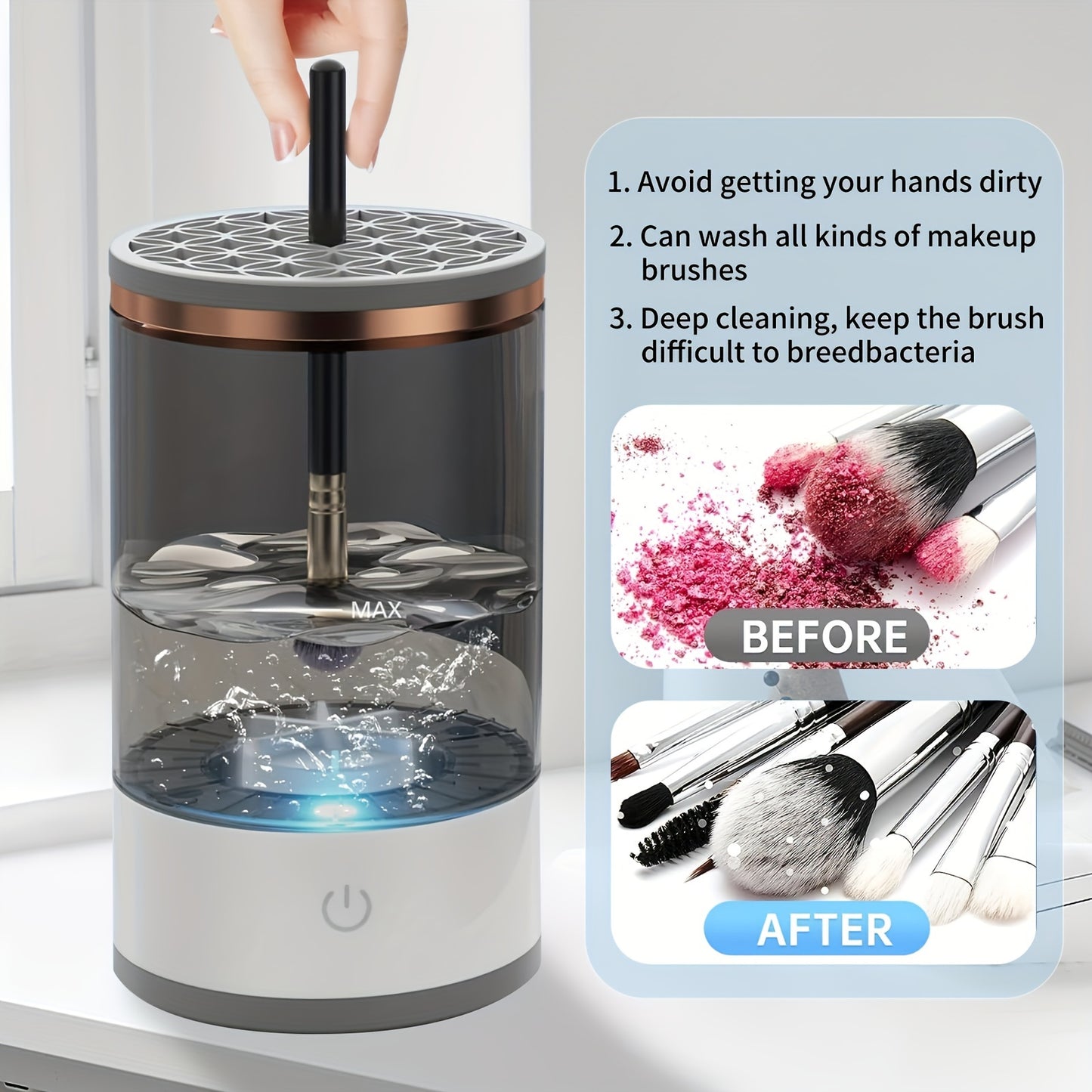 USB-Powered Electric Makeup Brush Cleaner and Dryer