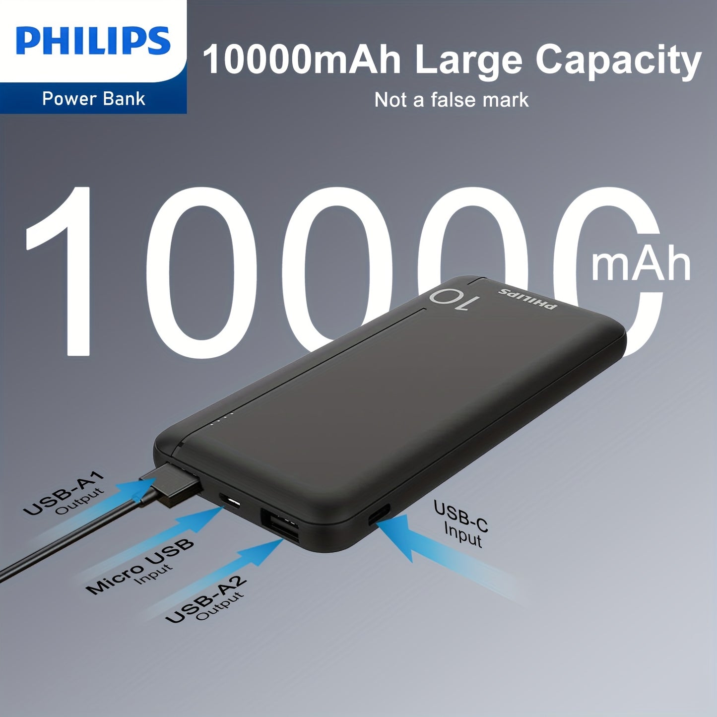 Philips 10000mAh Ultra Slim Power Bank 2.1A