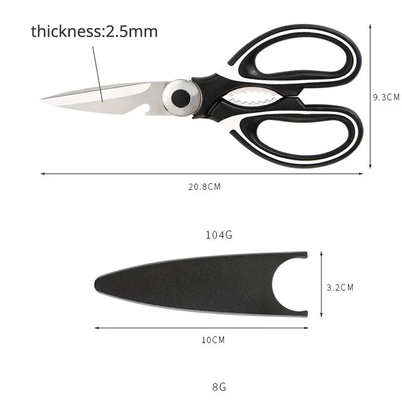 Stainless Steel Kitchen Scissors - Multifunctional Household Tool