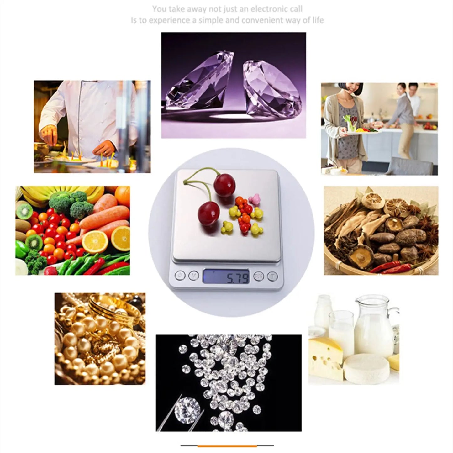 Digital Kitchen Scale 3000g/0.1g - Mini Food and Jewelry Scale with LCD Display