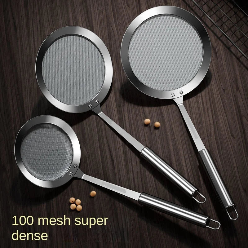 Fine Mesh 304 Stainless Steel Strainer Sieve - Perfect for Juice, Eggs, Coffee, Tea, and Vegetables