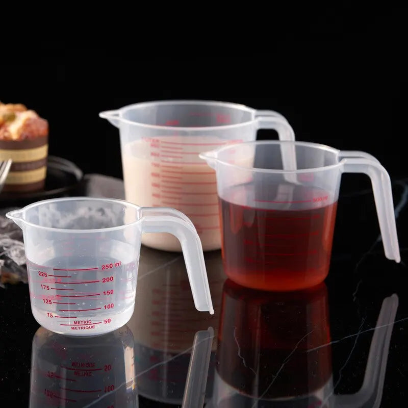 3 Pcs Plastic Transparent Graduated Measures Cup Set