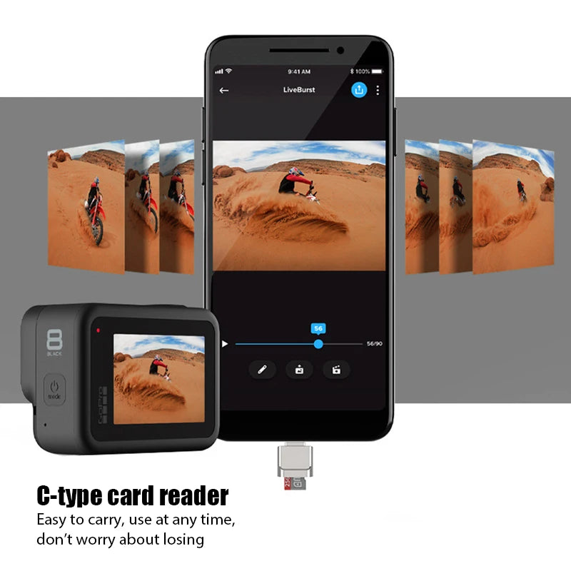 USB 3.0 Type C Card Reader - USB-C TF Micro SD OTG Adapter