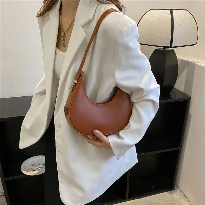 Yogodlns Luxury Half Moon Hobo Bag for Women