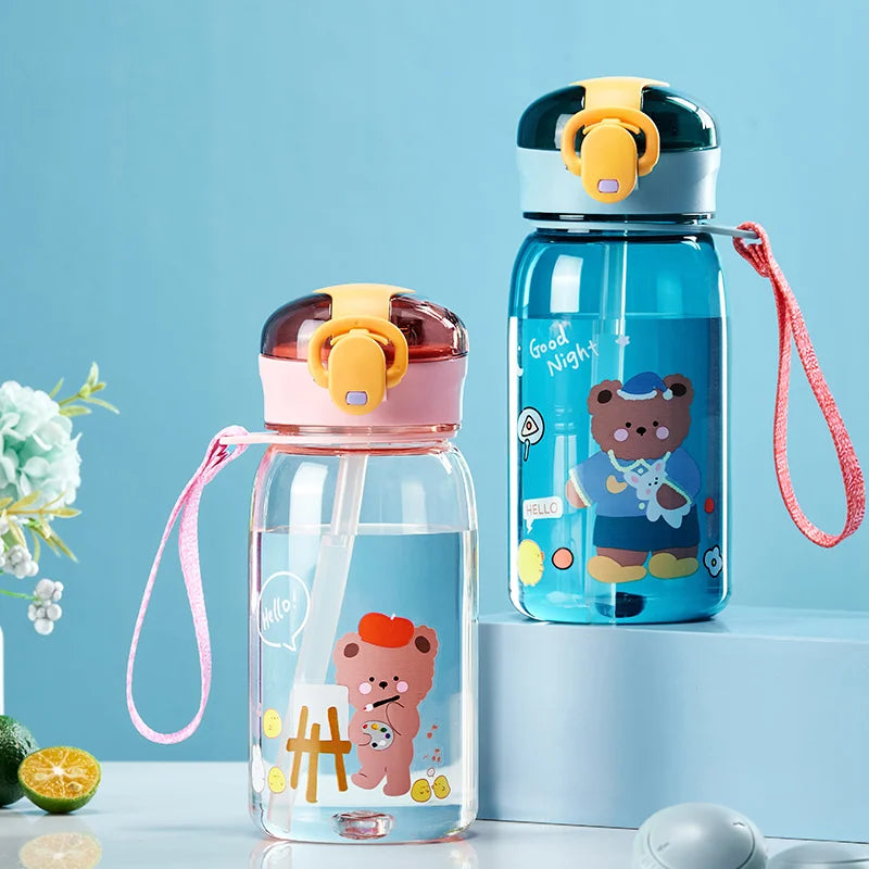 GIANXI Kids Sippy Cup with Straw - Cartoon Designed Leakproof Drink Bottle