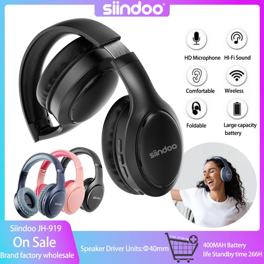 Siindoo Wireless Bluetooth Headphones JH-919 - Foldable Stereo Earphones