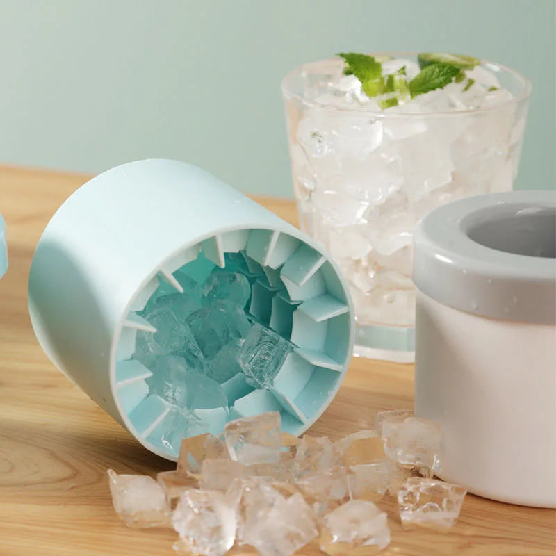 Silicone Ice Cube Mold - Round Ice Bucket for Summer DIY Ice Making