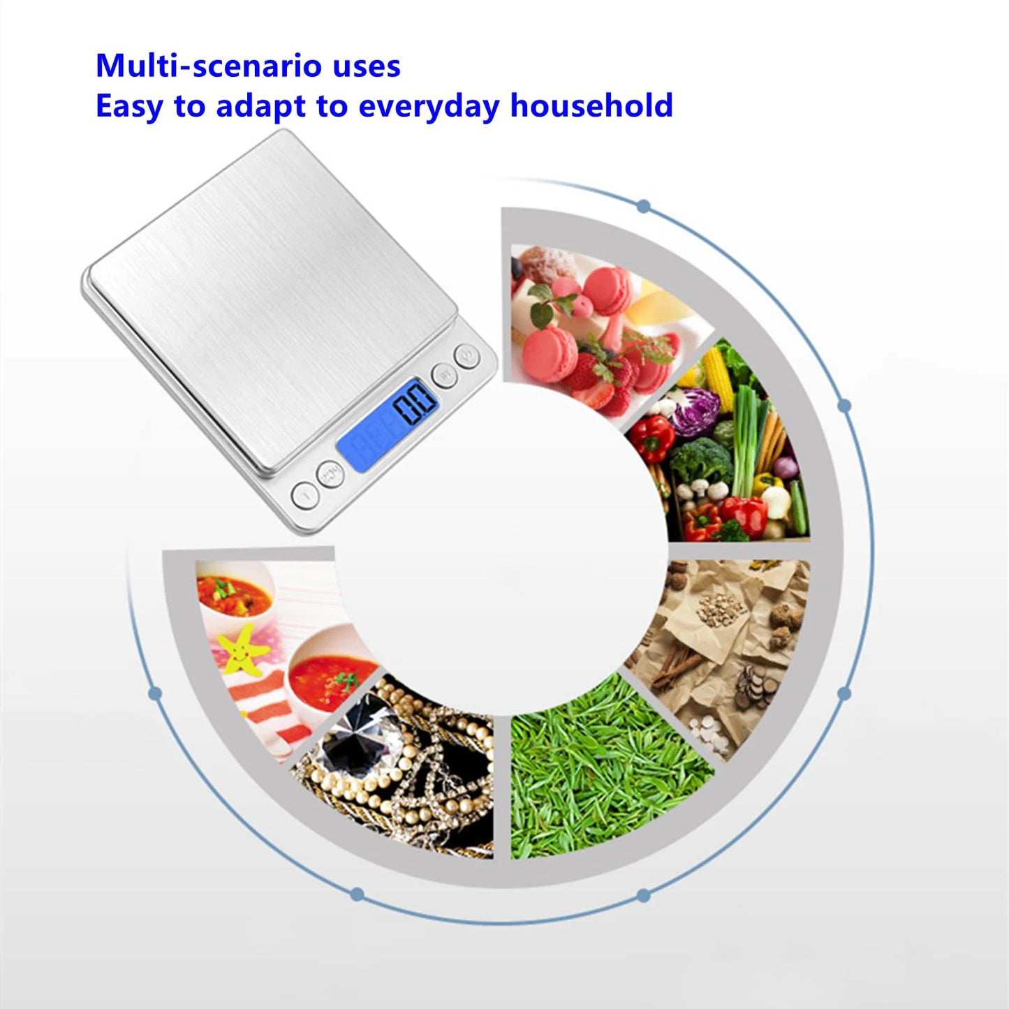 Digital Kitchen Scale 3000g/0.1g - Mini Food and Jewelry Scale with LCD Display