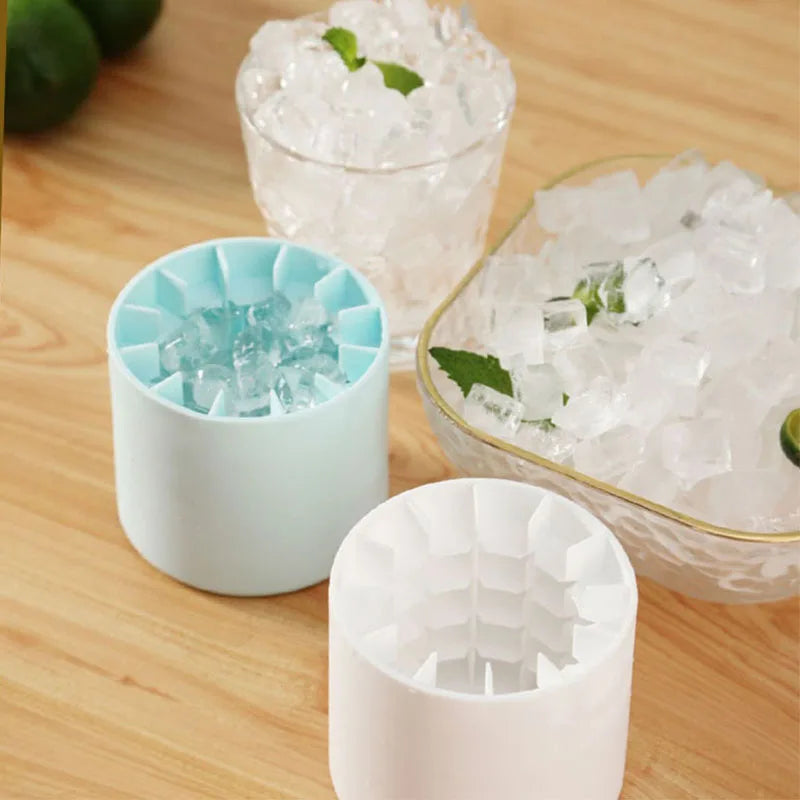 Silicone Ice Cube Mold - Round Ice Bucket for Summer DIY Ice Making