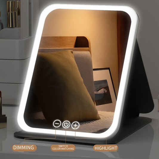 Portable Makeup Mirror with Dimmable Light- Touch Screen