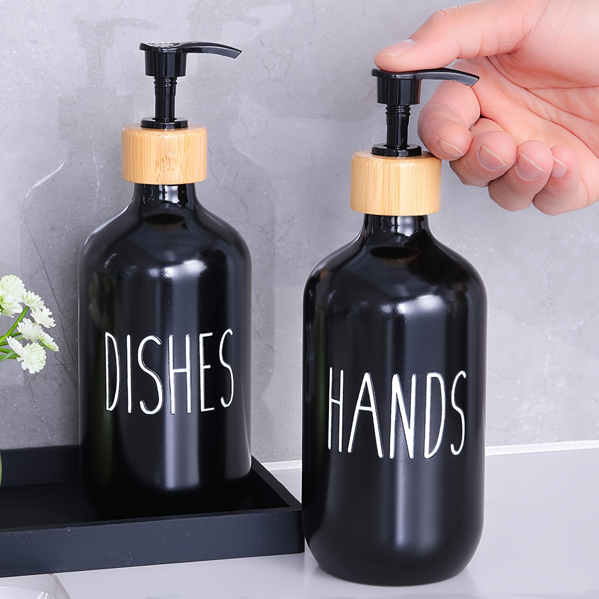 2pcs Soap Dispenser Set - Stylish Bathroom Hand Soap Dispenser