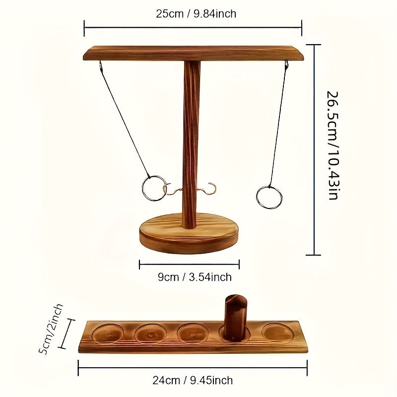 Creative Wooden Hook And Ring Drinking Game