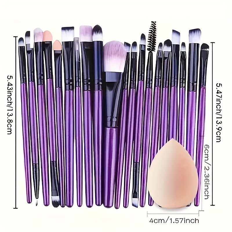 20pcs Luxe Makeup Brush Set - Professional & Beginner Kit