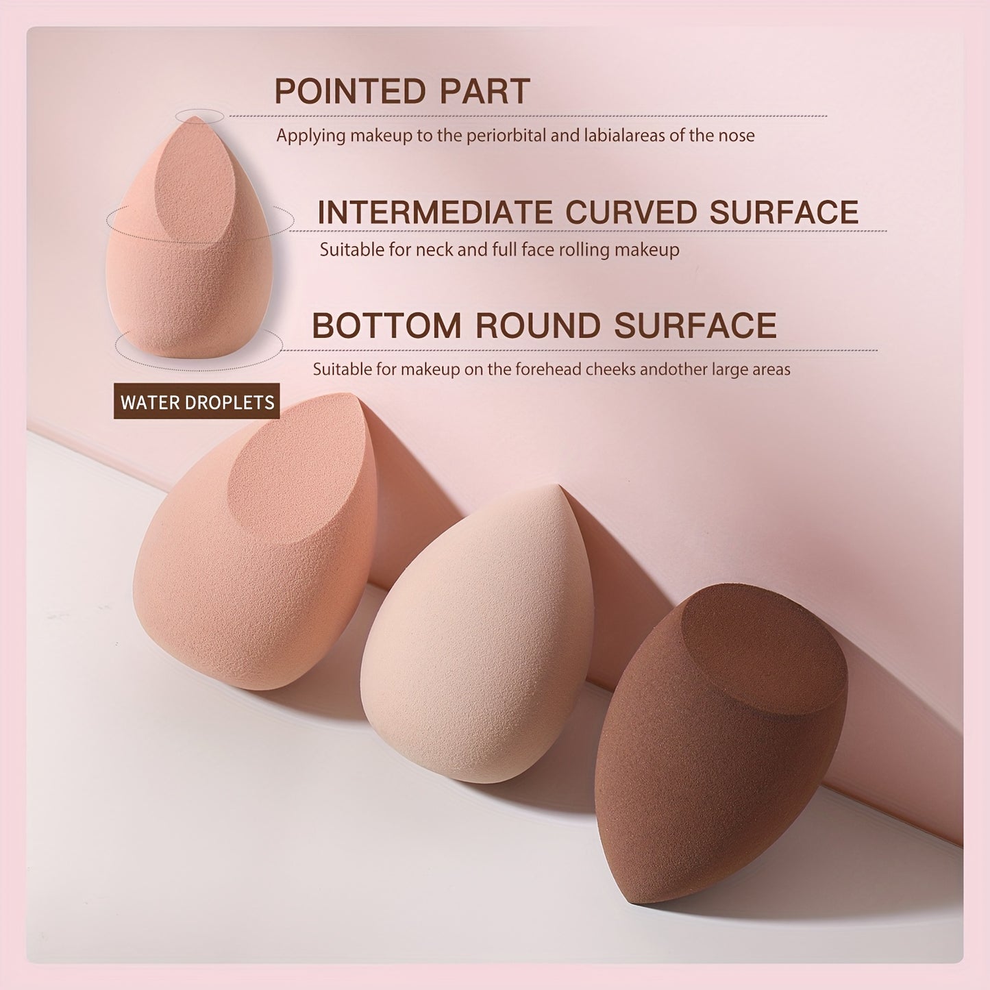 3 PCS Makeup Sponge Set - Professional Beauty Sponge Blender