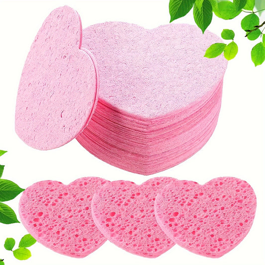 120pcs Compressed Heart Shaped Facial Sponges