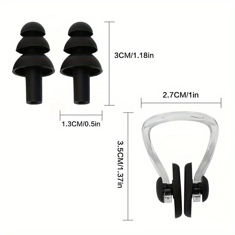 Unisex Silicone Nose Clip and Earplugs Set for Swimming and Surfing