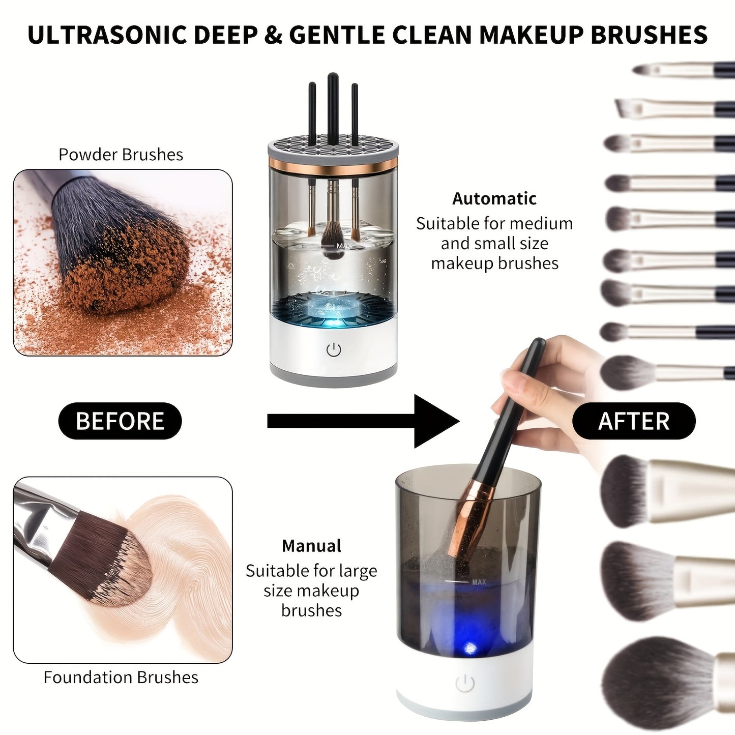 USB-Powered Electric Makeup Brush Cleaner and Dryer